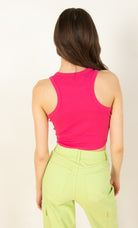 Pink Ribbed Crop Tank