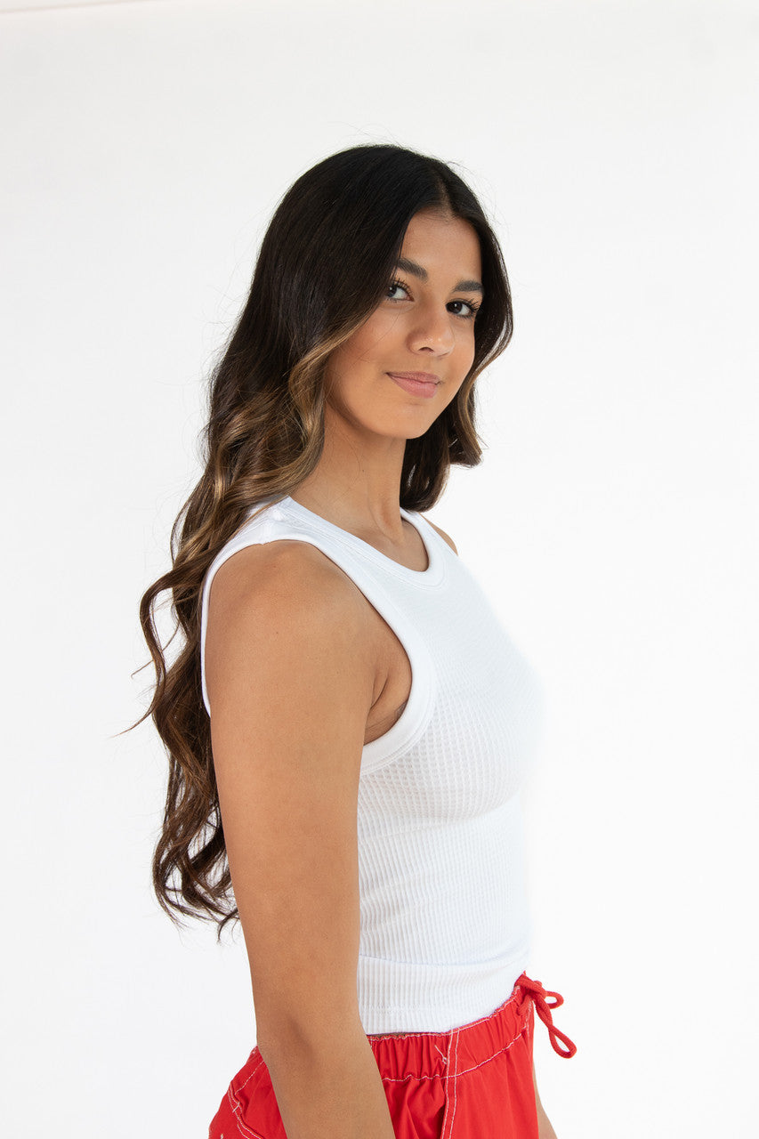 White Waffle Seamless Tank