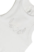 White Crystal Heart Seamless Tank