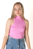 Pink Seamless Mock Tank