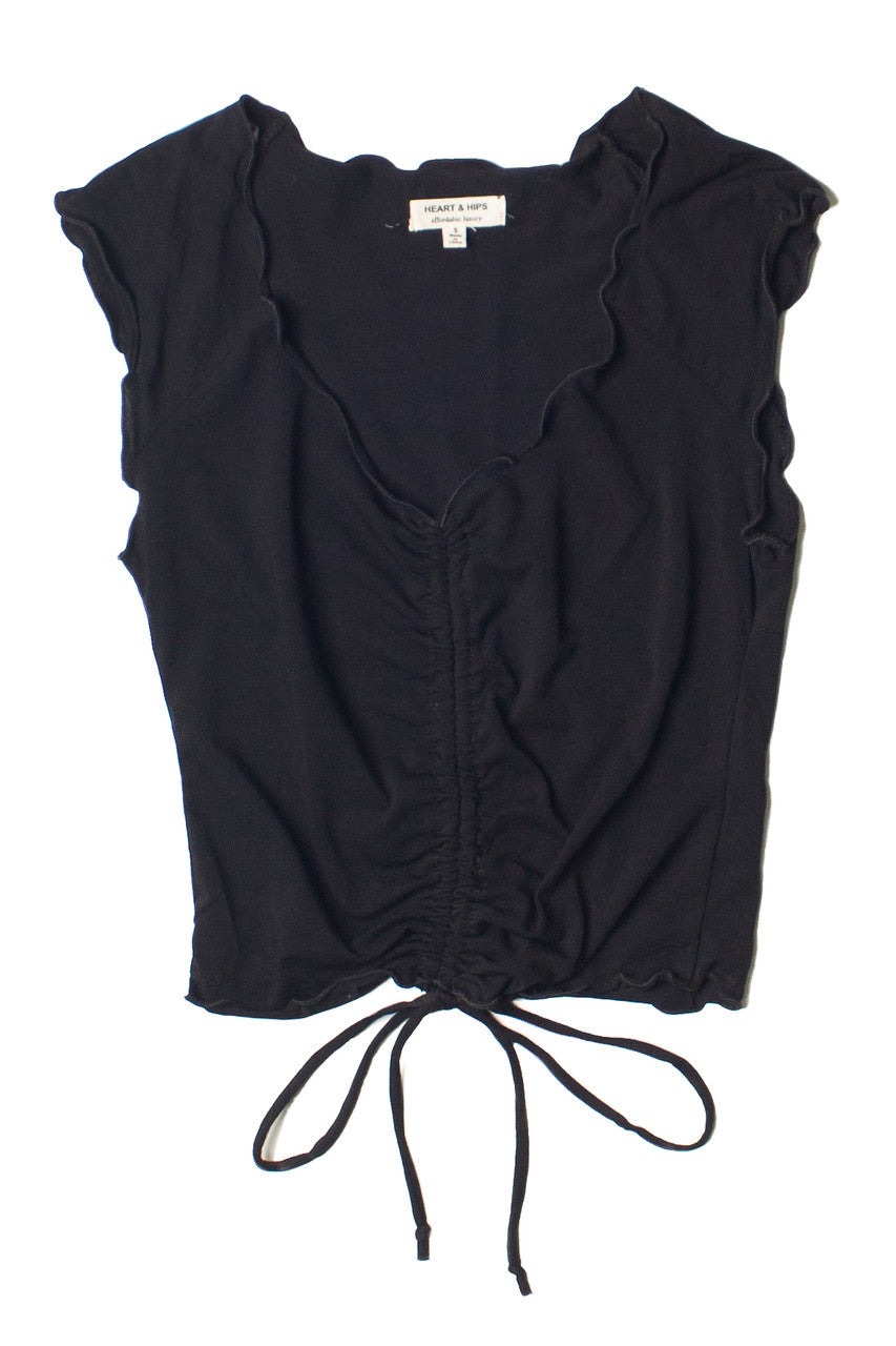 Black Center Ruched Tee