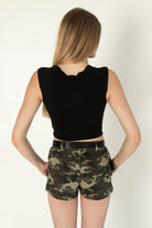 Black Center Ruched Tee
