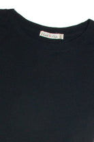 Black Ribbed Crop Shirt