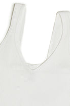 White Seamless Crop V Tank