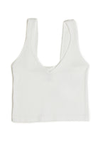 White Seamless Crop V Tank