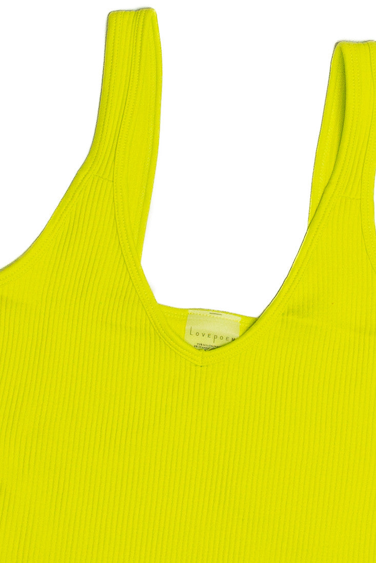 Lime Seamless Crop V Tank