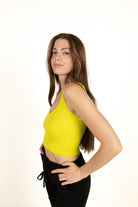 Lime Seamless Crop V Tank