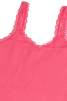 Rose Pink Lace Trim Seamless Tank