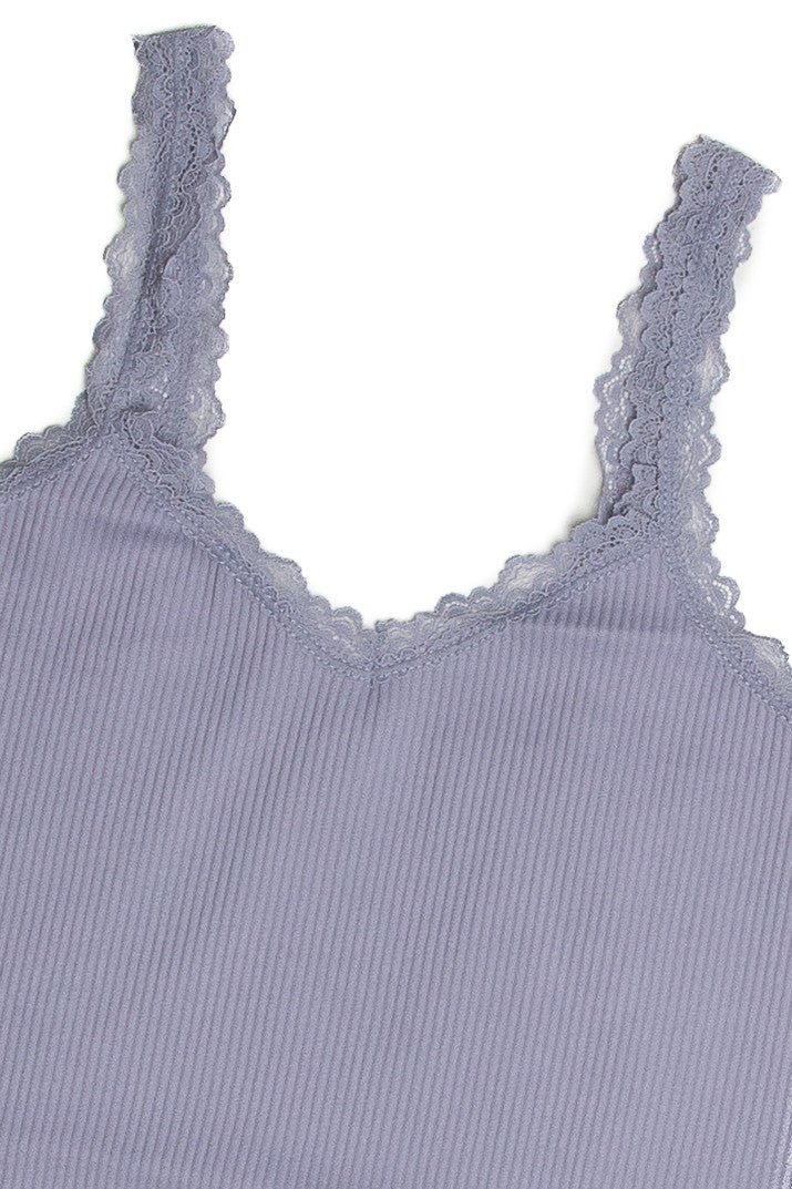 Lavender Lace Trim Seamless Tank