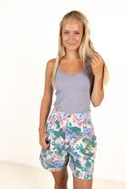 Lavender Lace Trim Seamless Tank