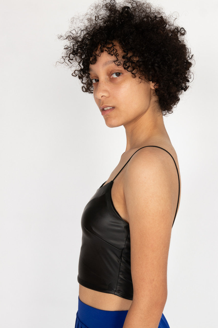 Pleather Cropped Tank
