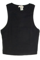 Black Ribbed Crew Tank