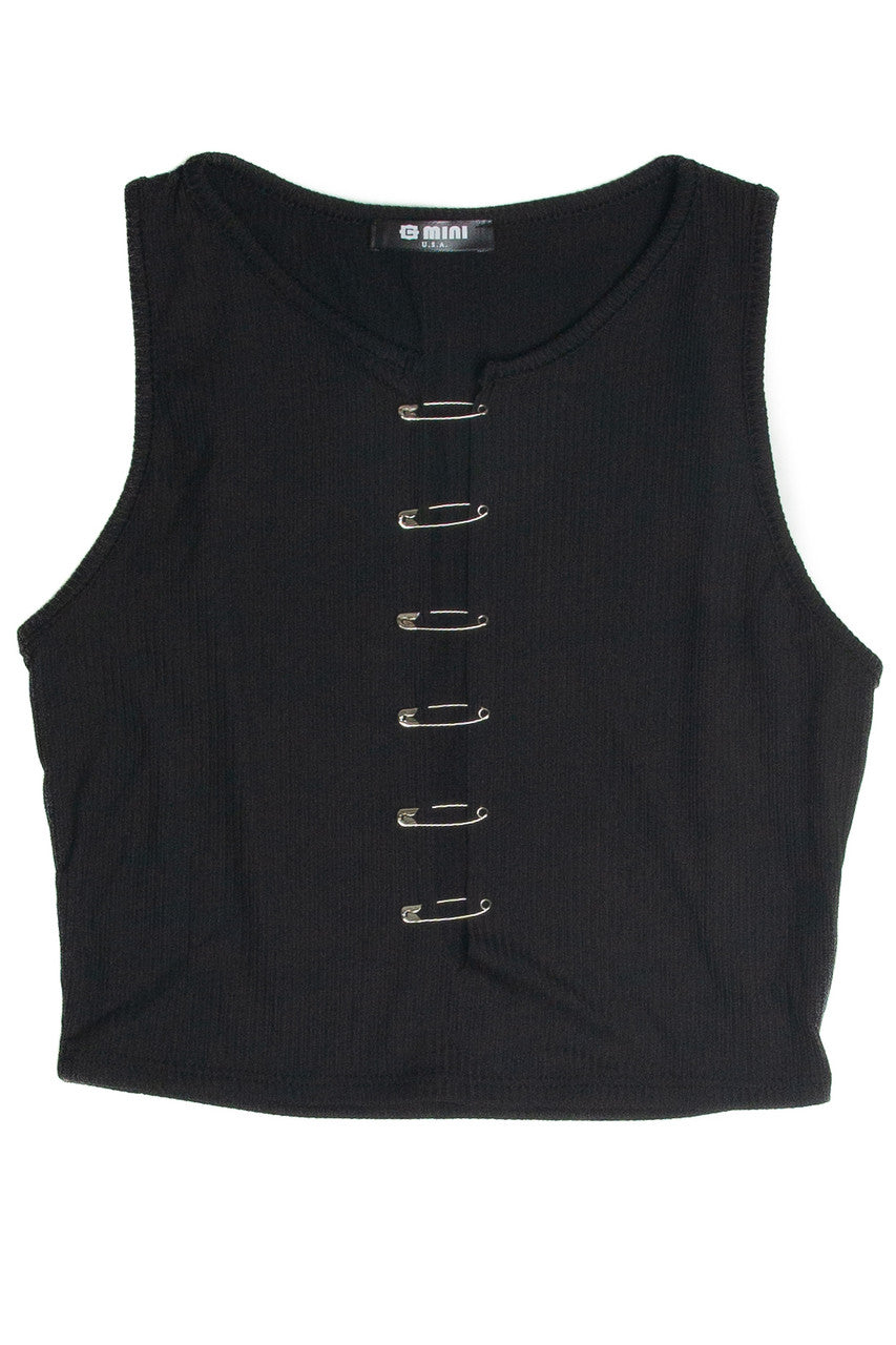 Black Safety Pin Tank