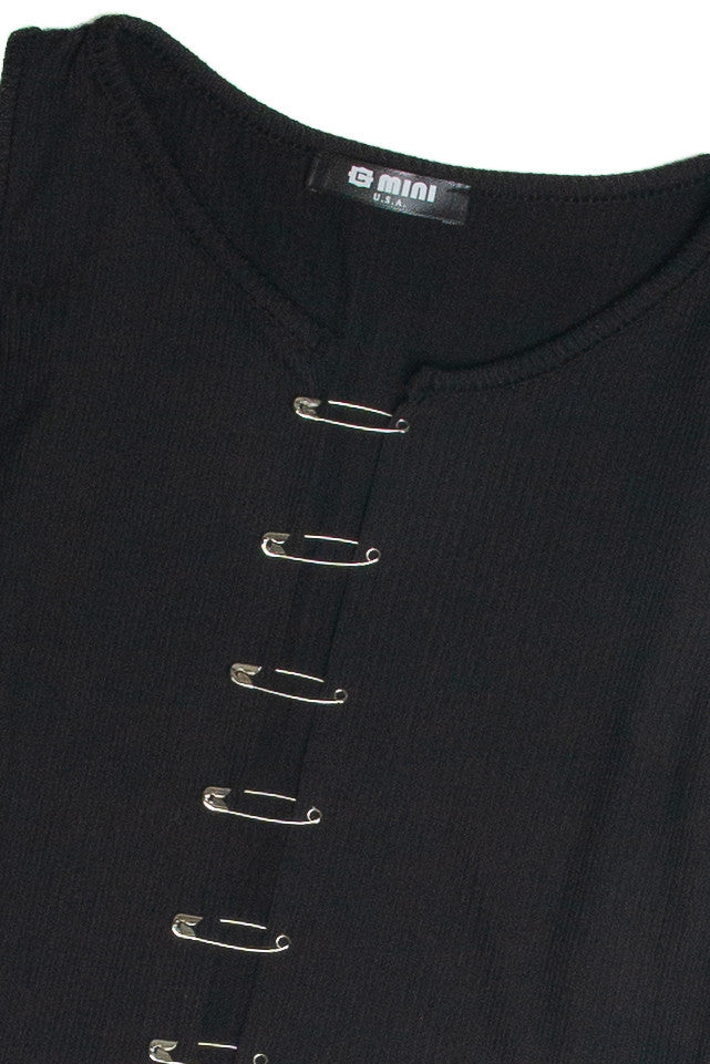Black Safety Pin Tank