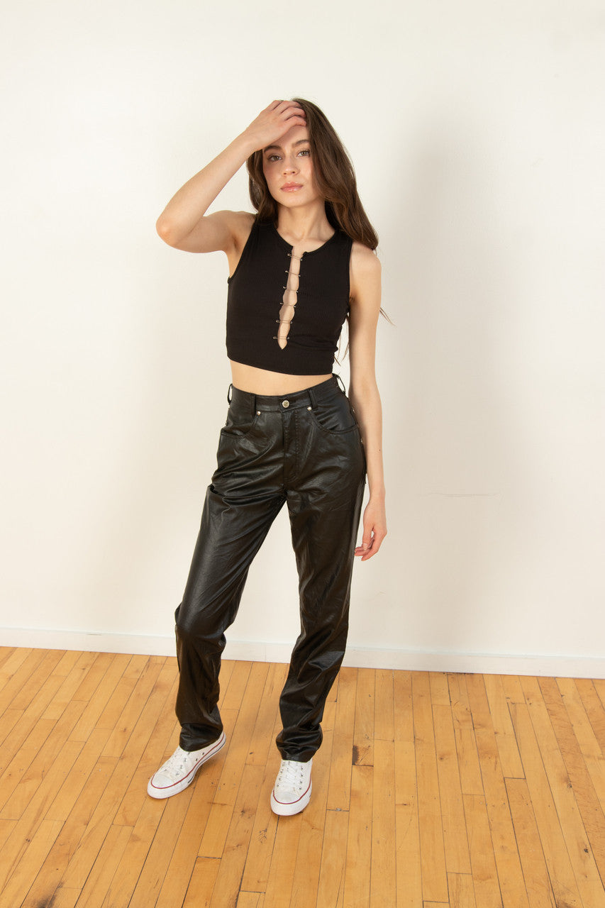 Black Safety Pin Tank