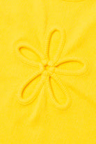 Sunny Yellow Flower Cutout Seamless Tank
