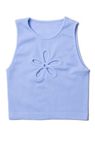 Marina Blue Flower Cutout Seamless Tank
