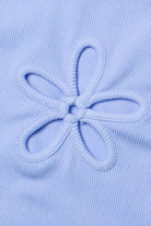 Marina Blue Flower Cutout Seamless Tank