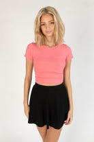 Flamingo Pink Crop T-Shirt