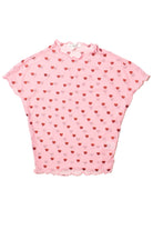 Glitter Hearts Pink Mesh Tee