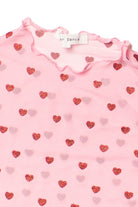 Glitter Hearts Pink Mesh Tee