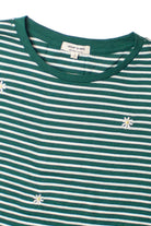 Jewel Green Striped Daisy Tee