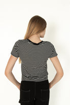 Black Striped Daisy Tee