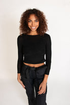 Studded Mesh Long Sleeve Top