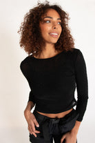 Studded Mesh Long Sleeve Top