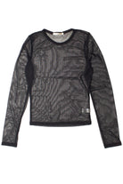 Mesh Crew Neck Long Sleeve Top