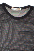 Mesh Crew Neck Long Sleeve Top