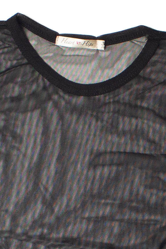 Mesh Crew Neck Long Sleeve Top