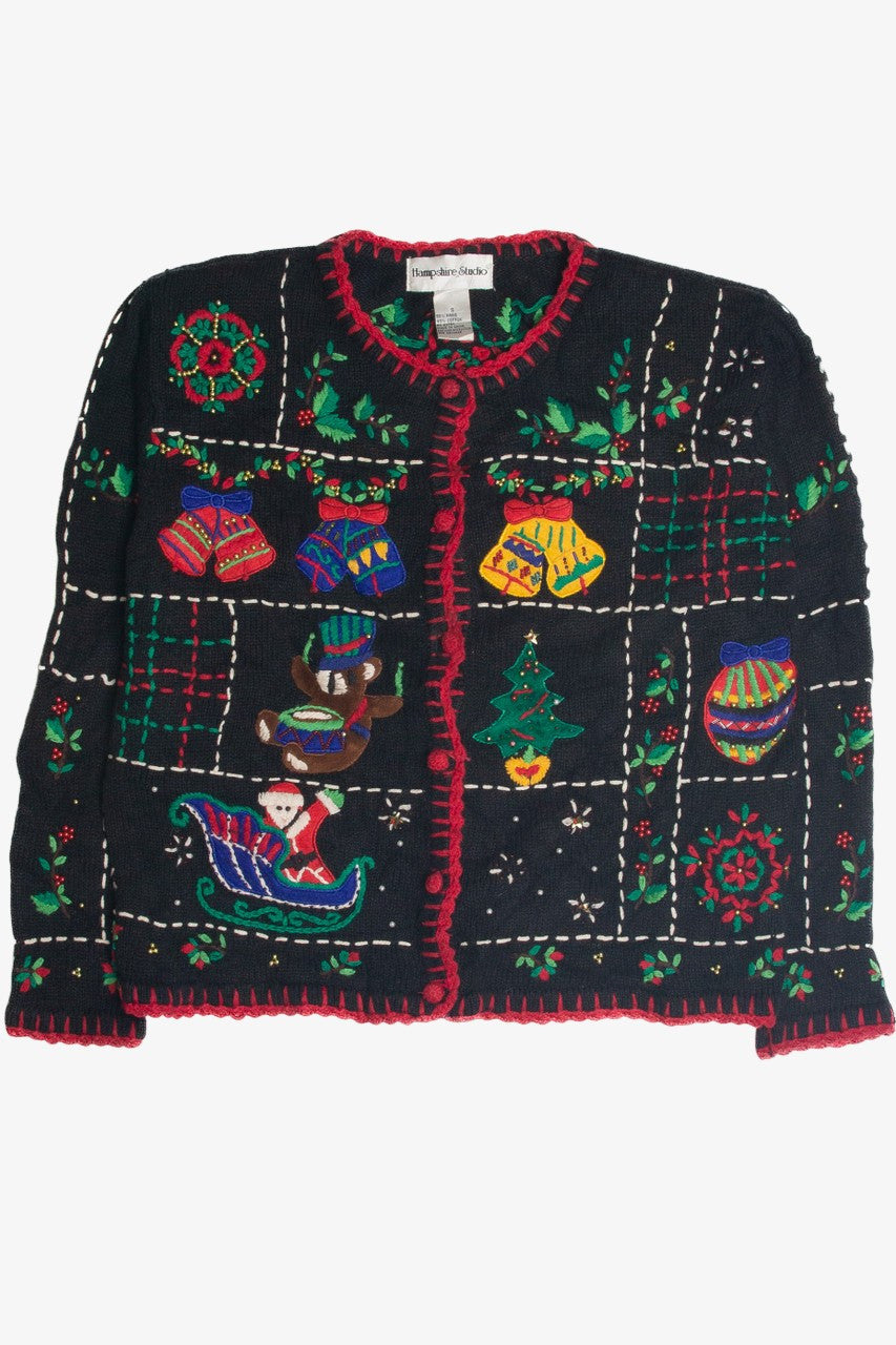 Vintage Black Ugly Christmas Cardigan 62376