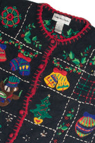 Vintage Black Ugly Christmas Cardigan 62376