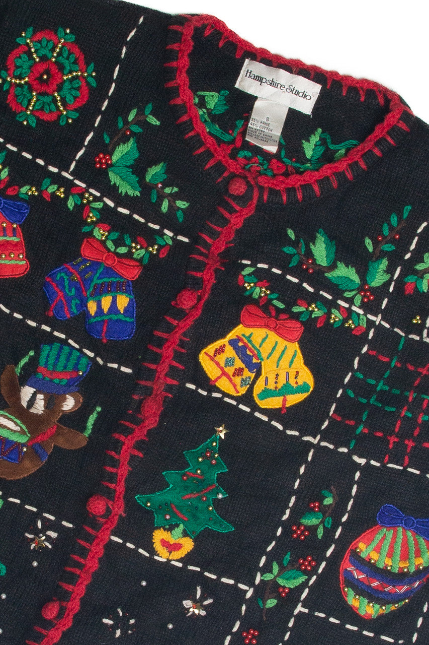 Vintage Black Ugly Christmas Cardigan 62376