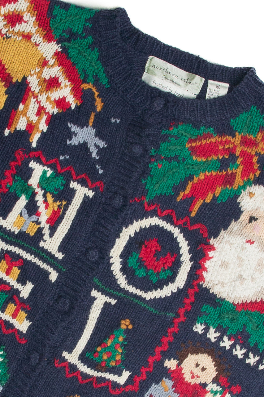Vintage Blue Ugly Christmas Cardigan 62379