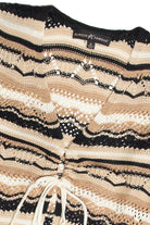 Pointelle Stripe Bell Sleeve Sweater