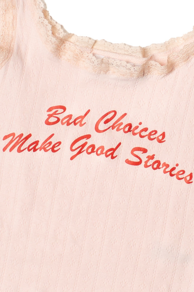 Bad Choices Lace Trim Tank