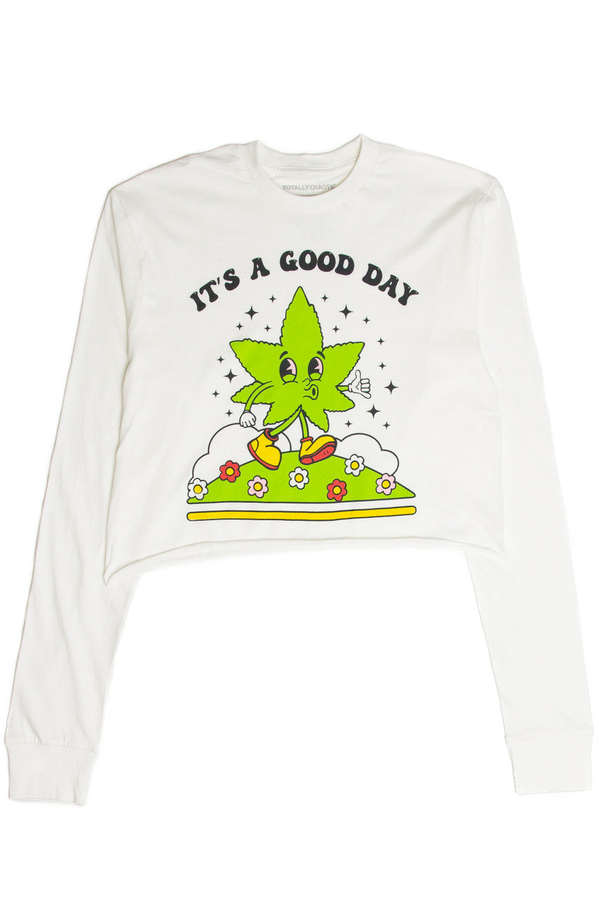 It's a Good Day Long Sleeve Crop Shirt