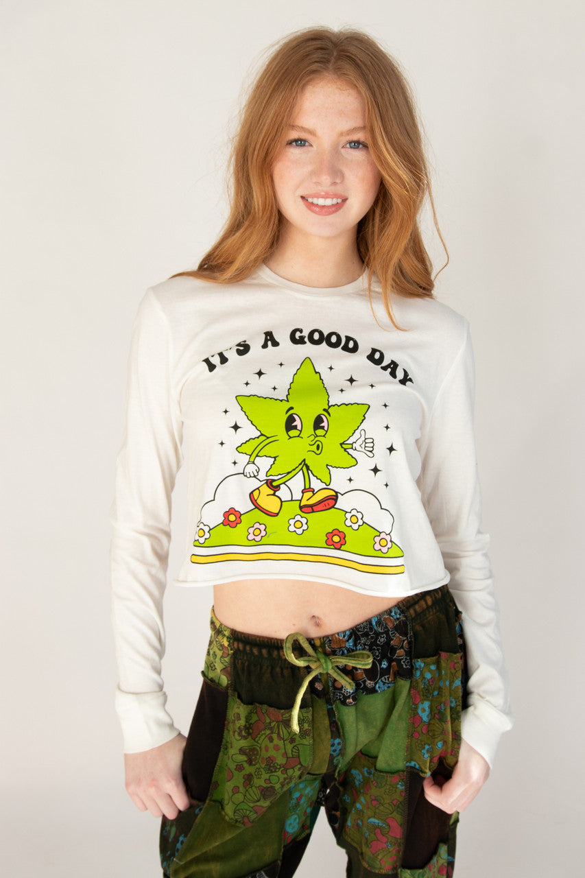 It's a Good Day Long Sleeve Crop Shirt
