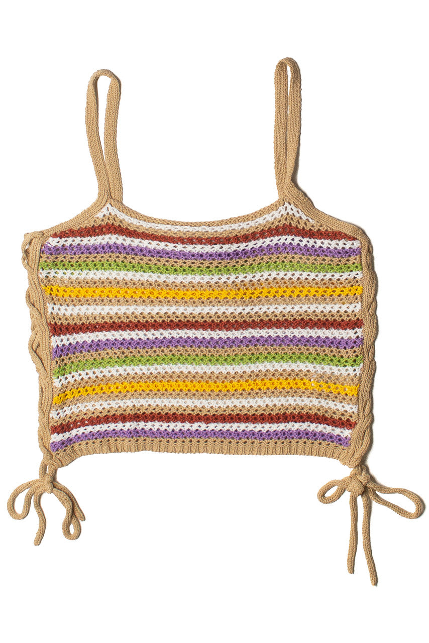 Side Lace Up  Crochet Tank
