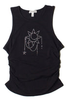Celestial Rhinestone Side Ruched Tank 