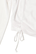 Mesh Ruched Front Long Sleeve Top