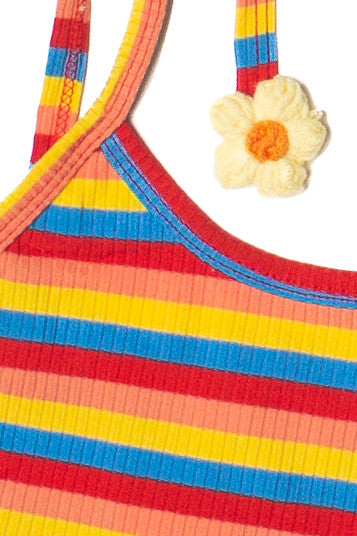 Crochet Flower Tie Strap Tank