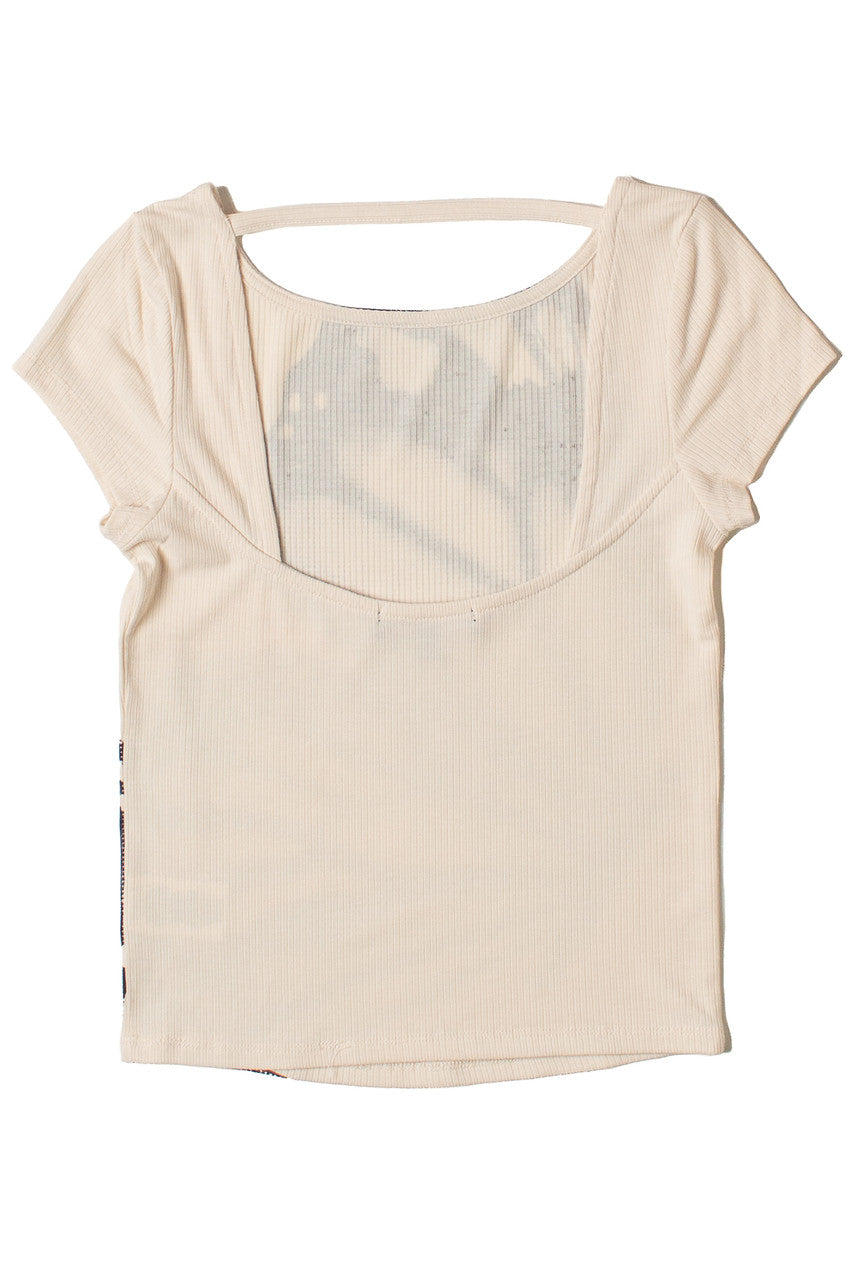Open Back Halftone Graphic Tee