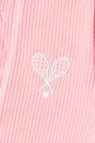 Embroidered Patch Sporty Notch Neck Seamless Tee