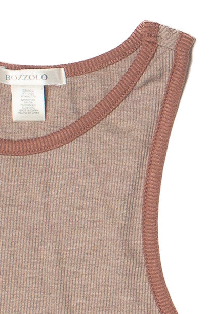 Contrast Earth Tones Crop Tank