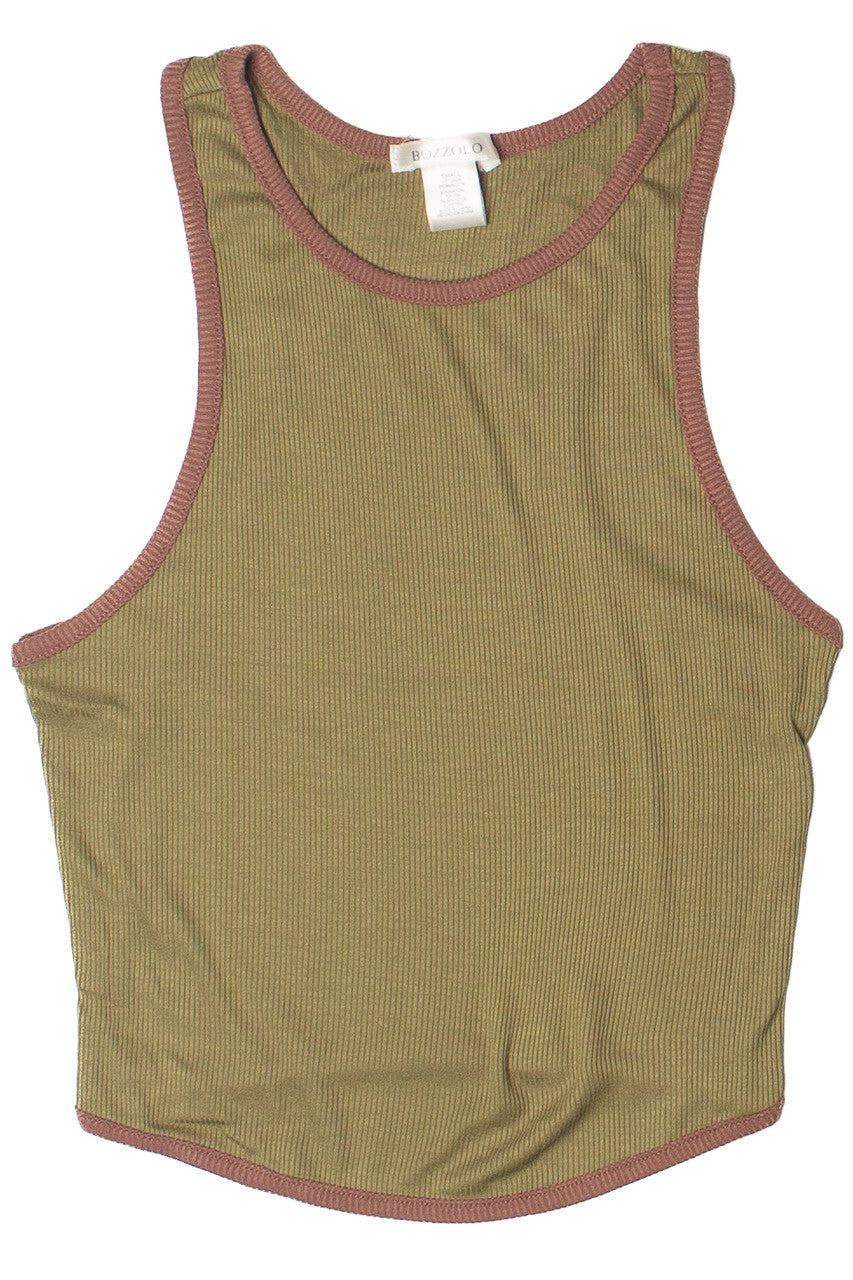 Contrast Earth Tones Crop Tank