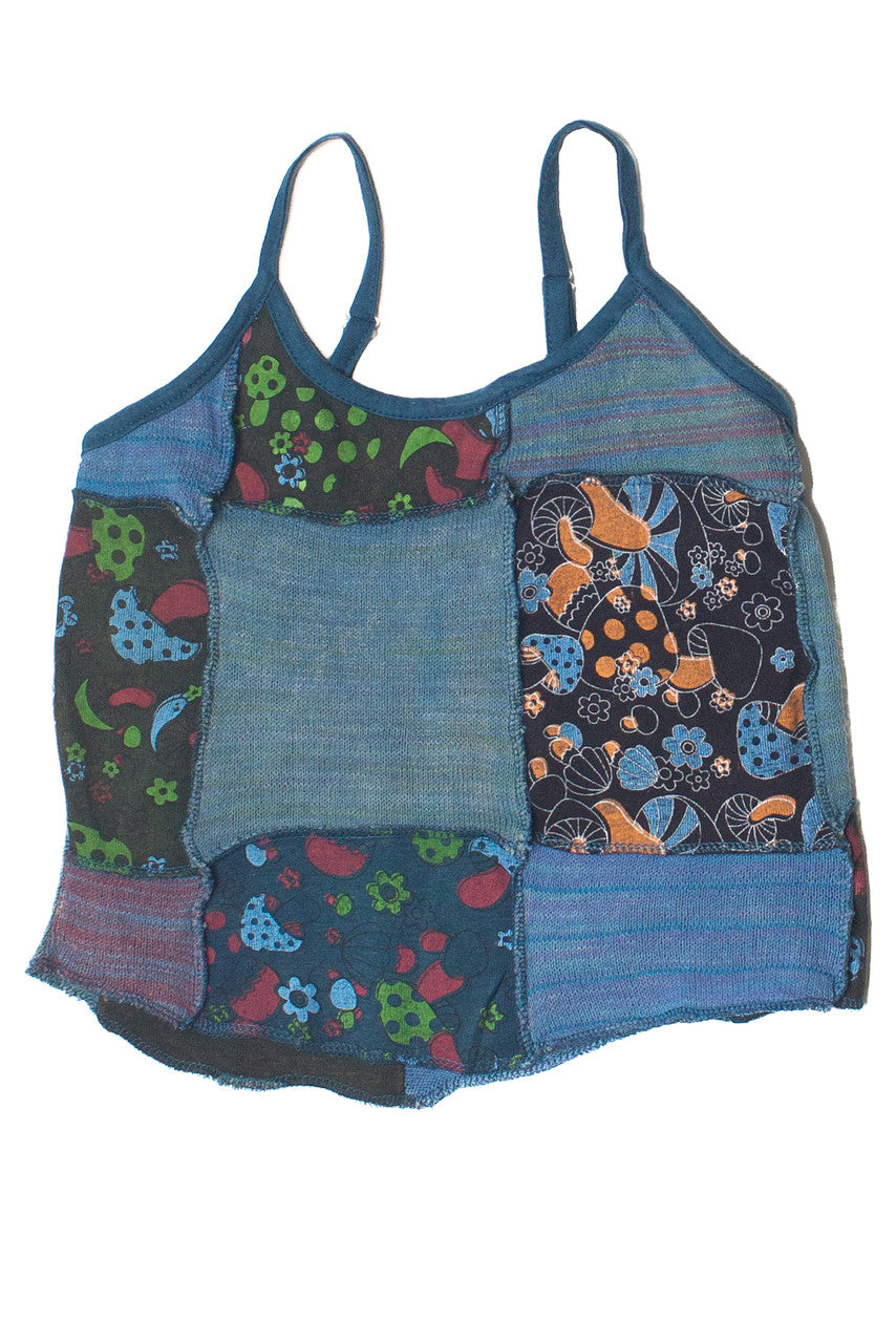 Knit Patchwork Crop Tank
