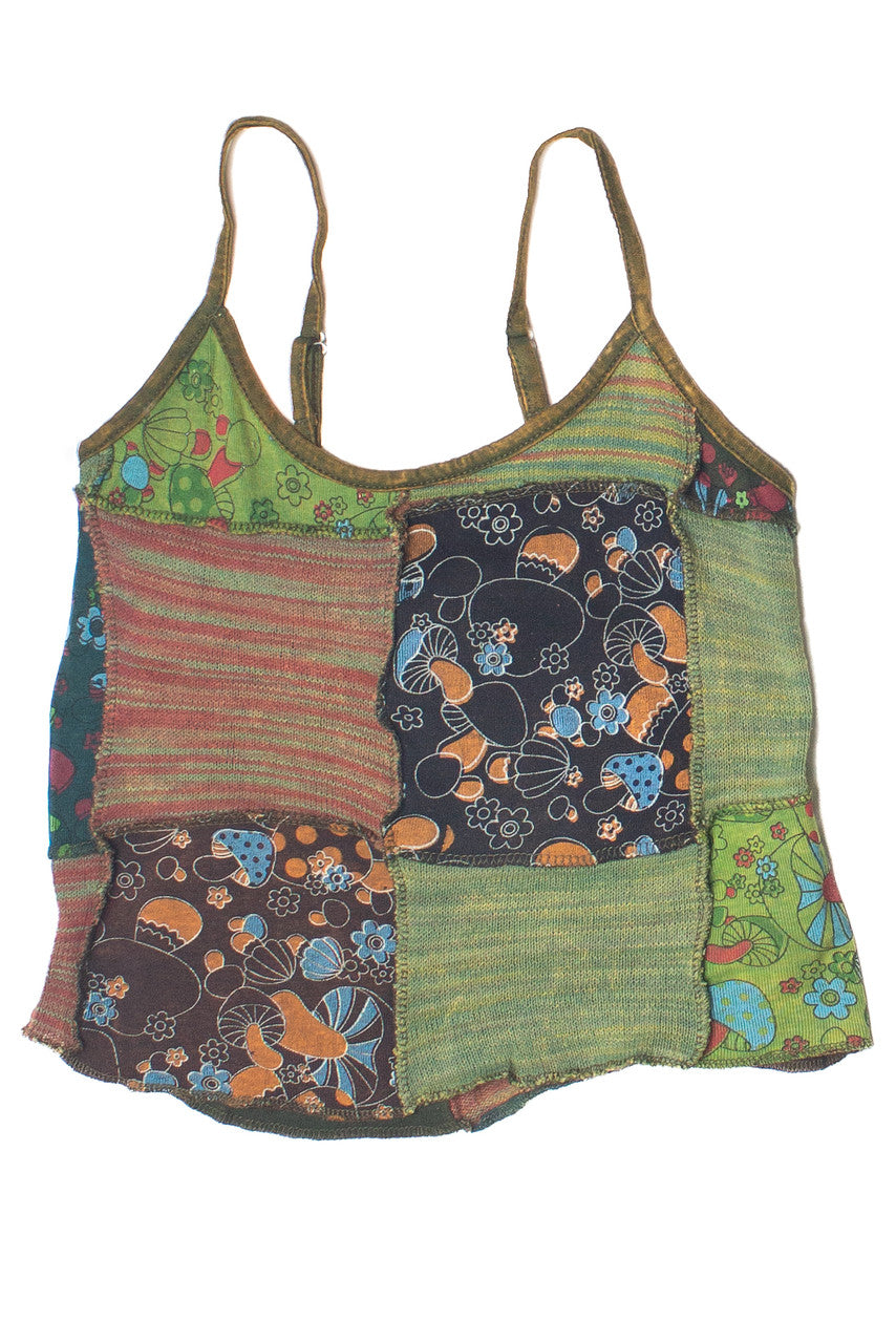Knit Patchwork Crop Tank